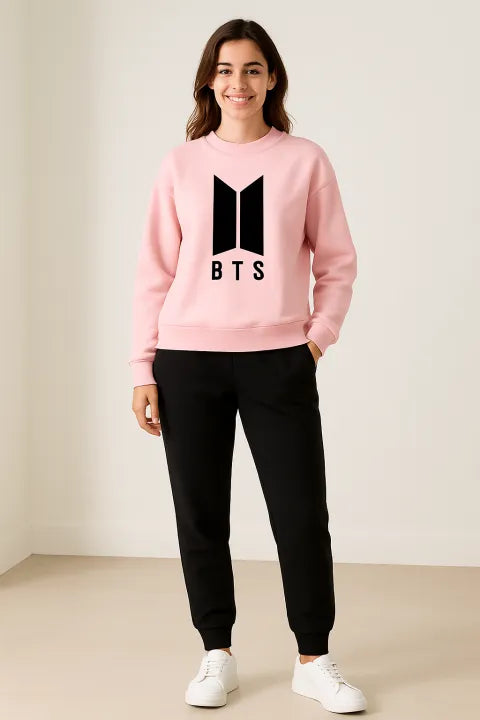 BTS_Signatures Printed Tracksuit Soft Fabric Sweatshirt & Trouser Trendy Track Sui