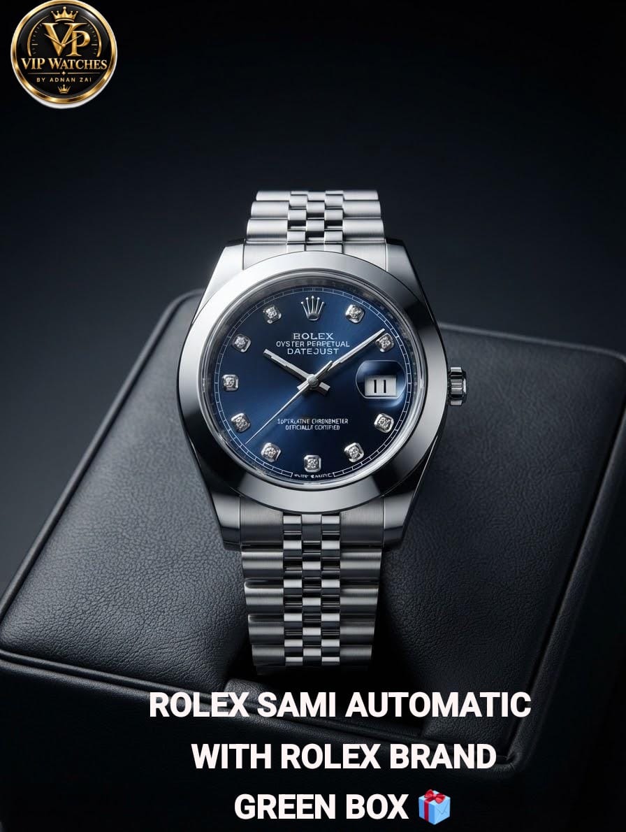 Rolex Submariner Automatic Men's Watch – Working Date, Heavy Steel Chain & Green Gift Box