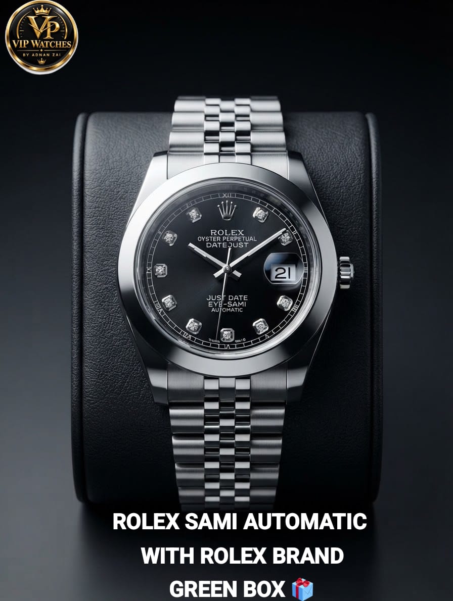 Rolex Submariner Automatic Men's Watch – Working Date, Heavy Steel Chain & Green Gift Box
