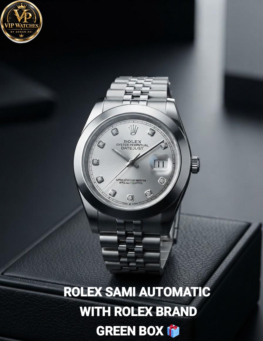 Rolex Submariner Automatic Men's Watch – Working Date, Heavy Steel Chain & Green Gift Box