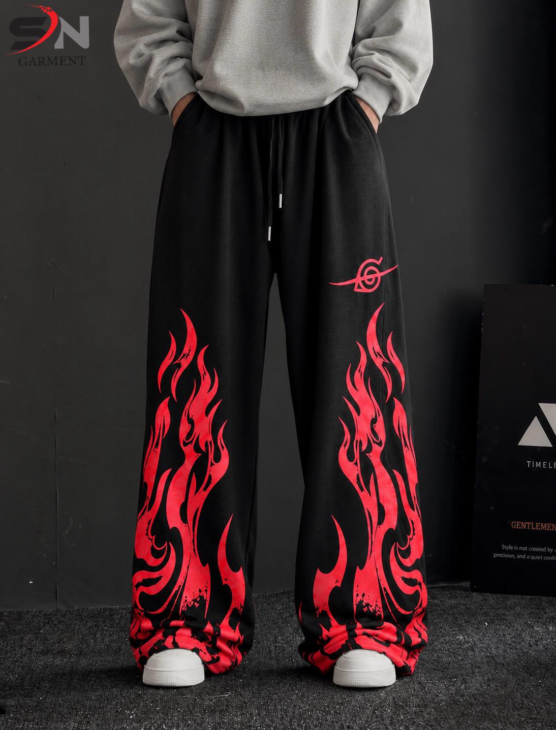Inferno Flame Baggy Trousers – Bold Streetwear Pants