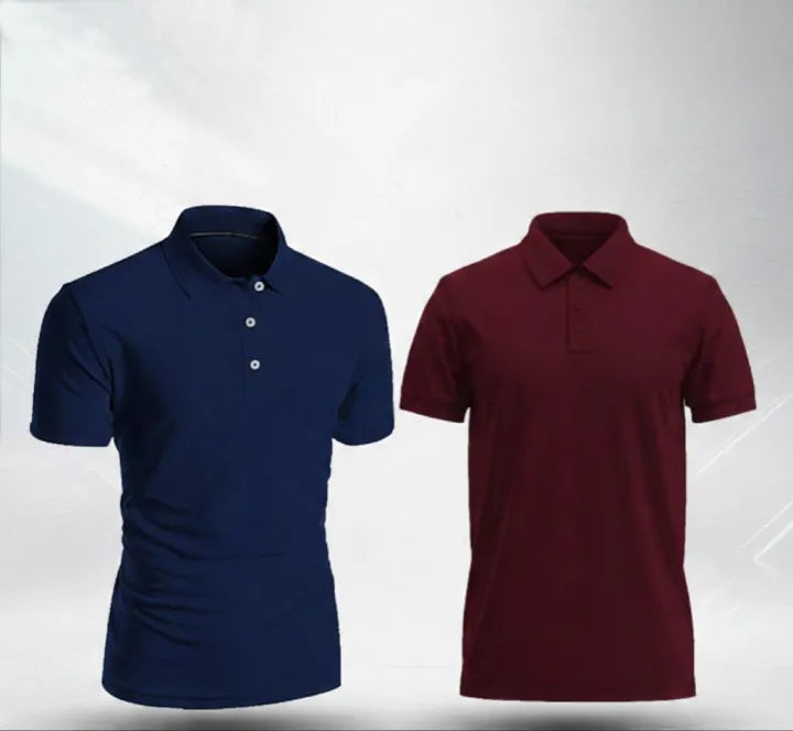 A.Outfit Pack OF 2 Plain polo for Men's Best For Casual Wear
