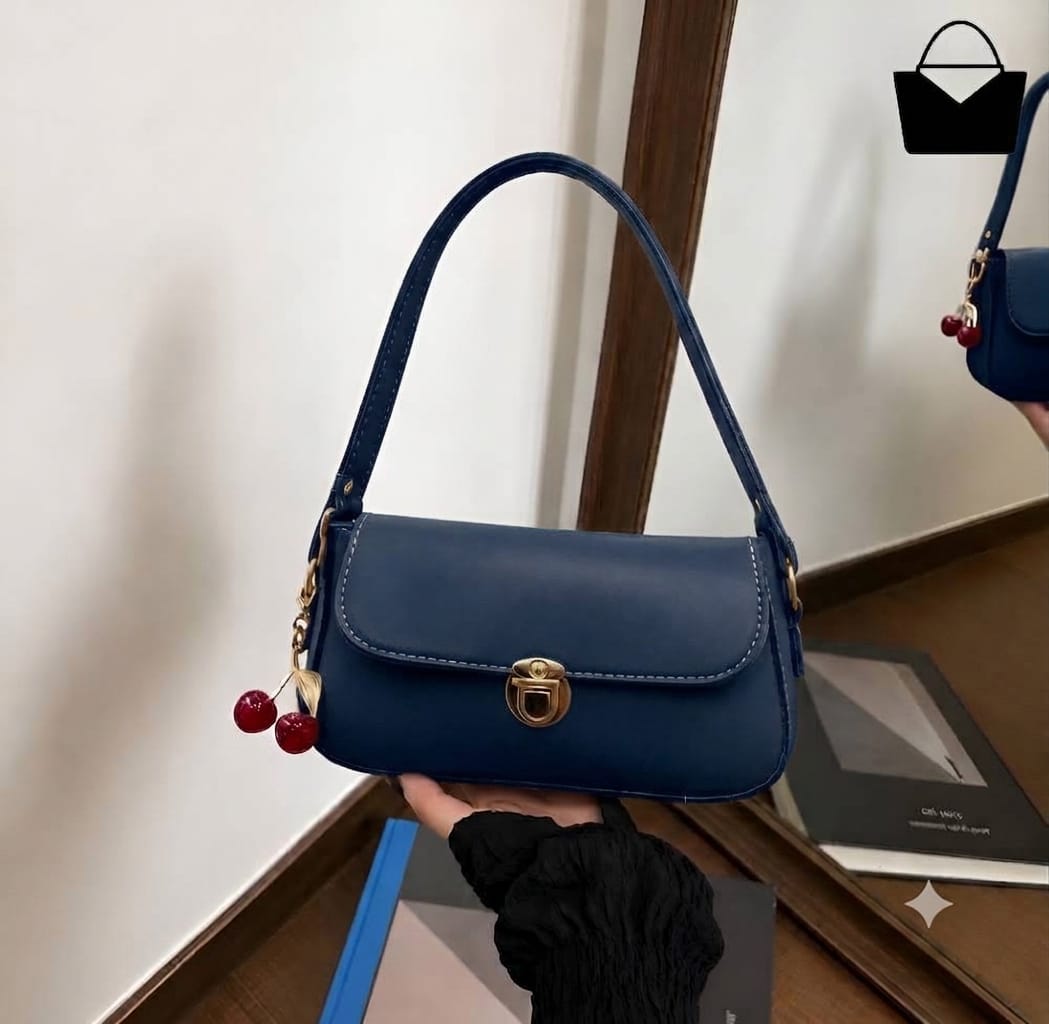 Cherry Handbag for Women – Elegant Gold Lock, Cute Cherry Charm & Premium Design