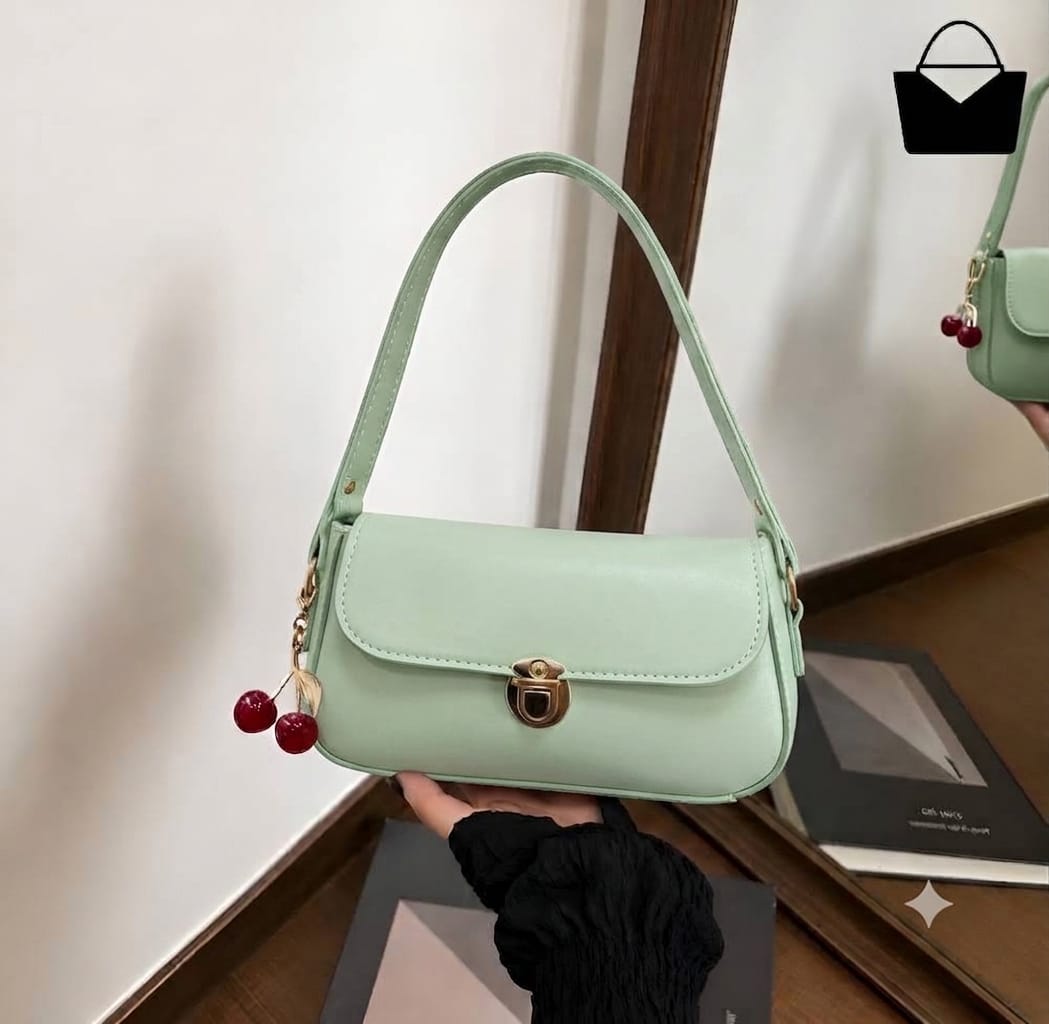 Cherry Handbag for Women – Elegant Gold Lock, Cute Cherry Charm & Premium Design