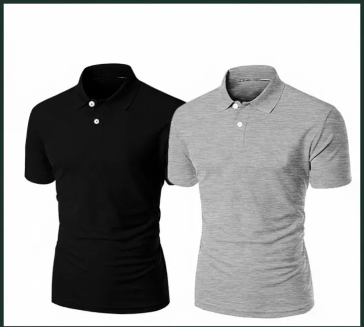 A.Outfit Pack OF 2 Plain polo for Men's Best For Casual Wear